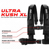 50 Caliber Racing Elite Series 4-Point UTV Harness | Ultra Kush Padding + Push Button Release | 2" & 3", 7 Colors