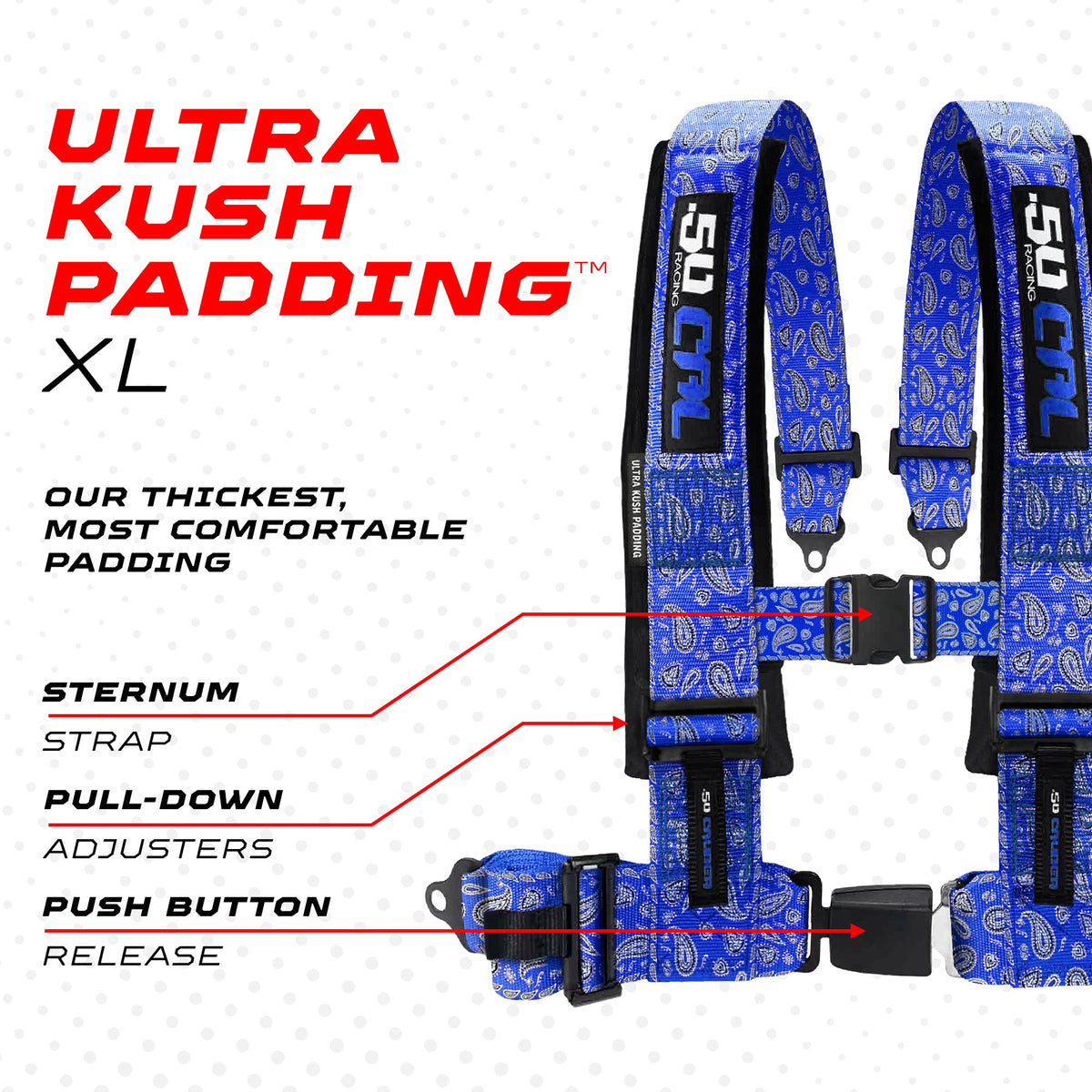 Elite 4-Point Push-Button UTV Harness