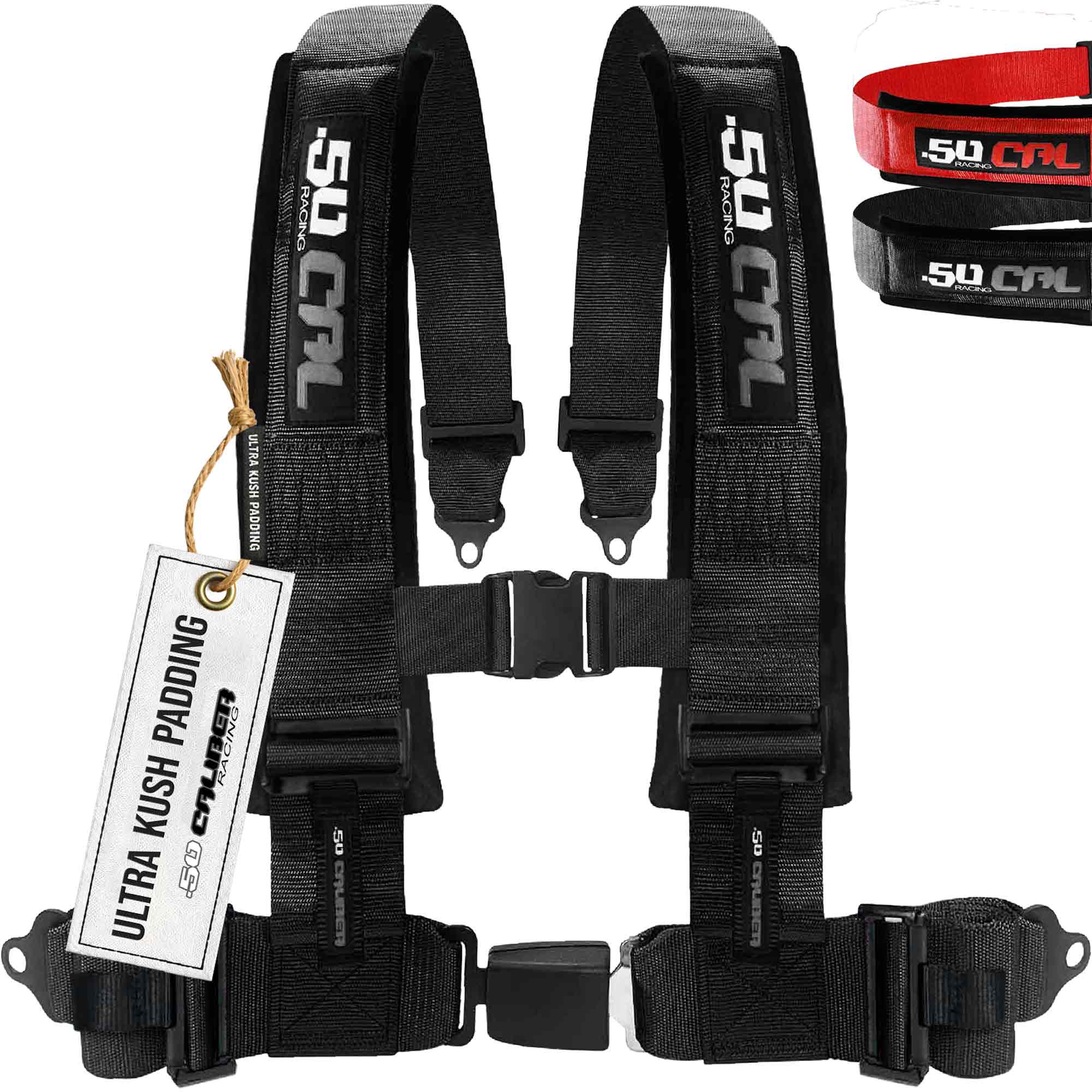 50 Caliber Racing Elite Series 4-Point UTV Harness | Ultra Kush Padding + Push Button Release | 2" & 3", 7 Colors