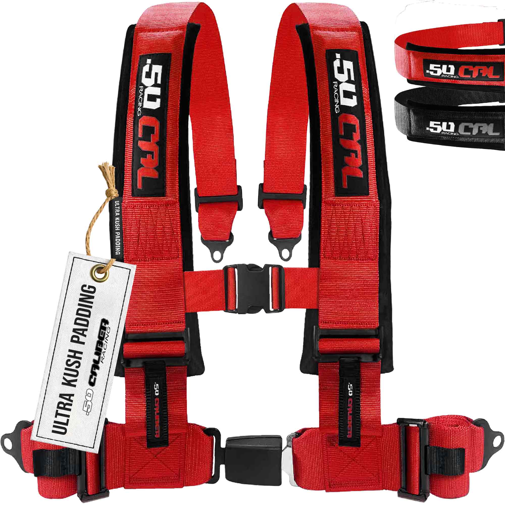 50 Caliber Racing Elite Series 4-Point UTV Harness | Ultra Kush Padding + Push Button Release | 2" & 3", 7 Colors