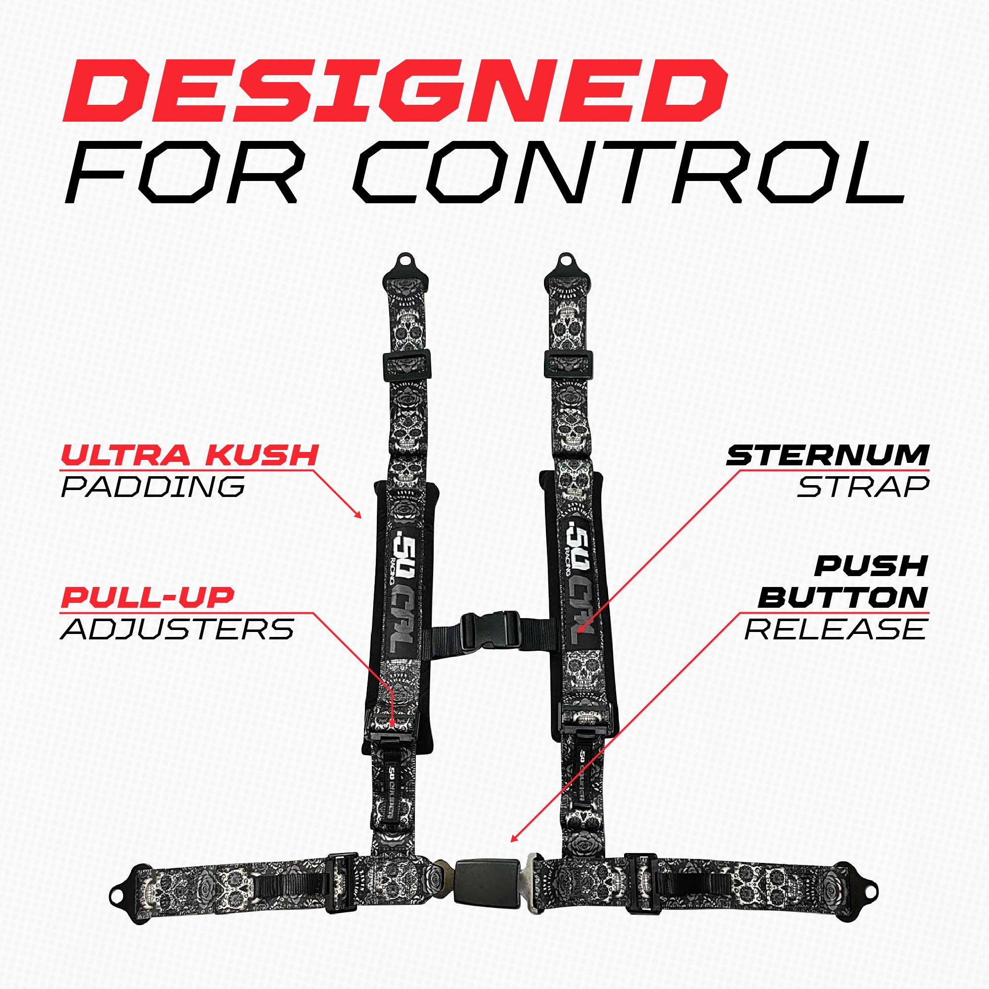 2" & 3" 4 point Harness with push button release "Elite Series"