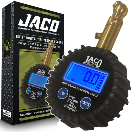 Photo of Elite® Digital Tire Pressure Gauge - Professional Accuracy - 100 PSI by JACO - Premium Tire Pressure Gauge for UTVs / Side by Sides