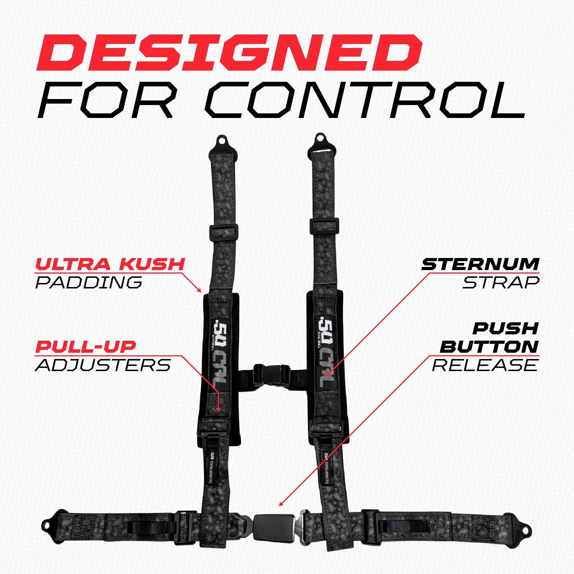 2" & 3" 4 point Harness with push button release "Elite Series"