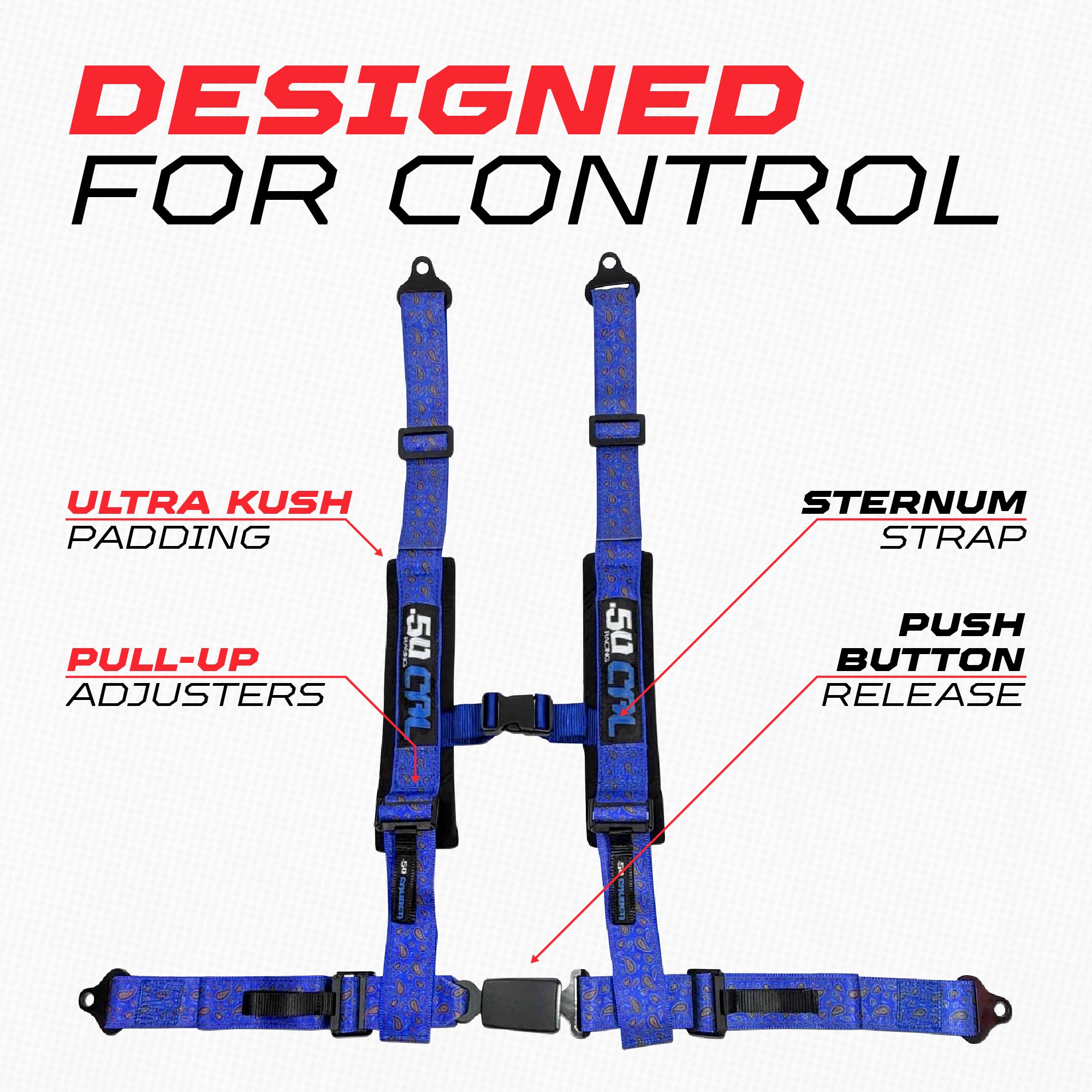 2" & 3" 4 point Harness with push button release "Elite Series"