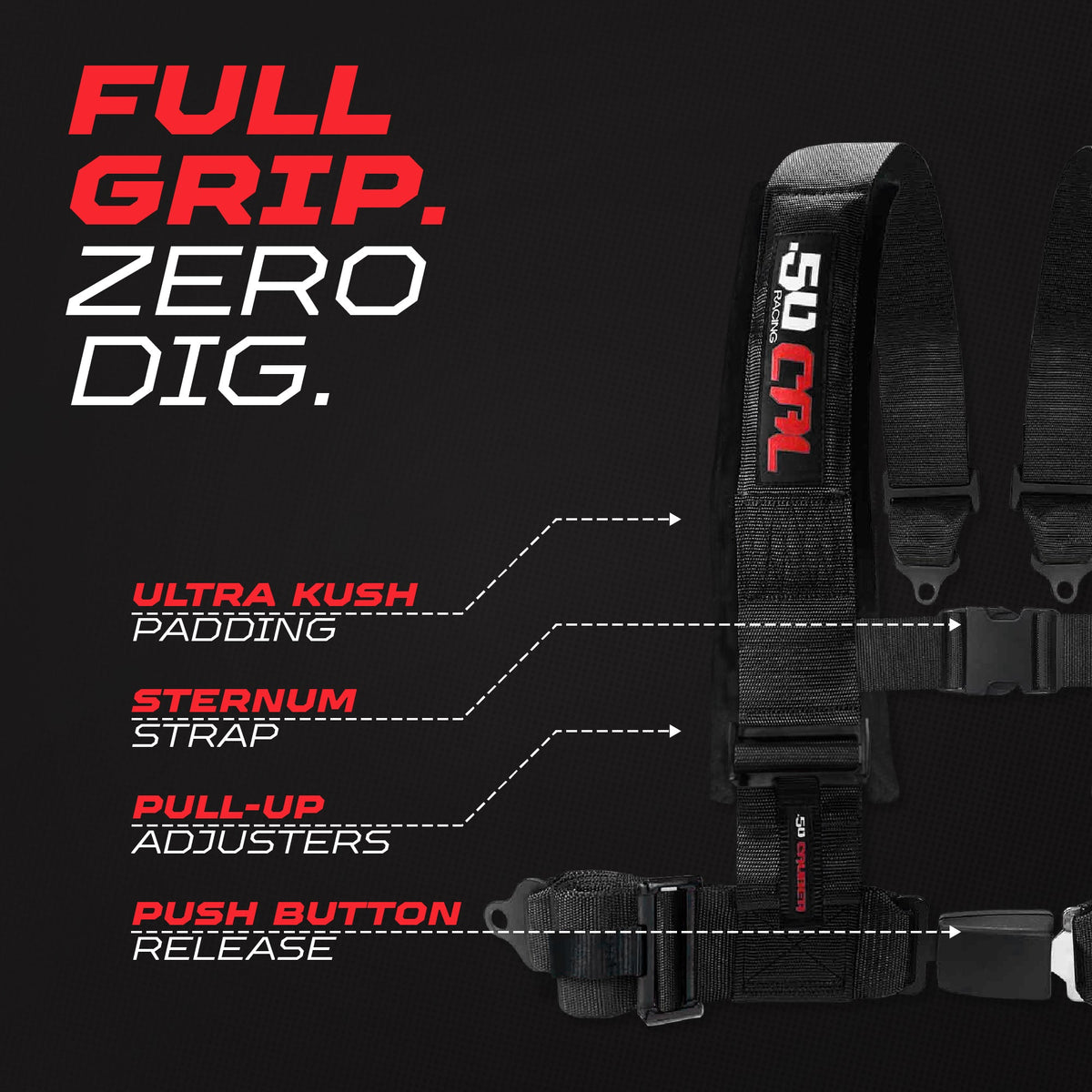 Elite Series 2" & 3" 4-Point Harness with Push-Button Release
