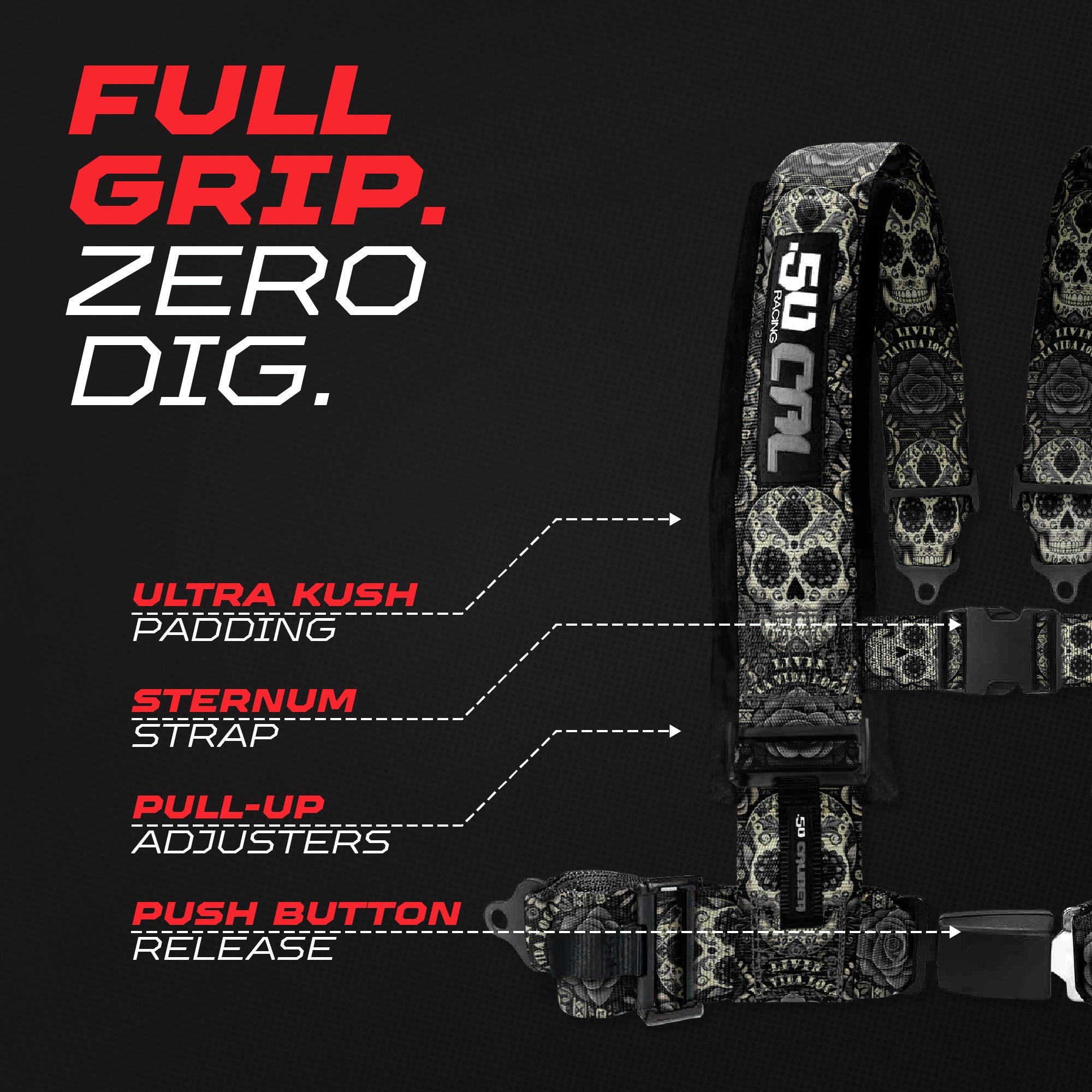 2" & 3" 4 point Harness with push button release "Elite Series"