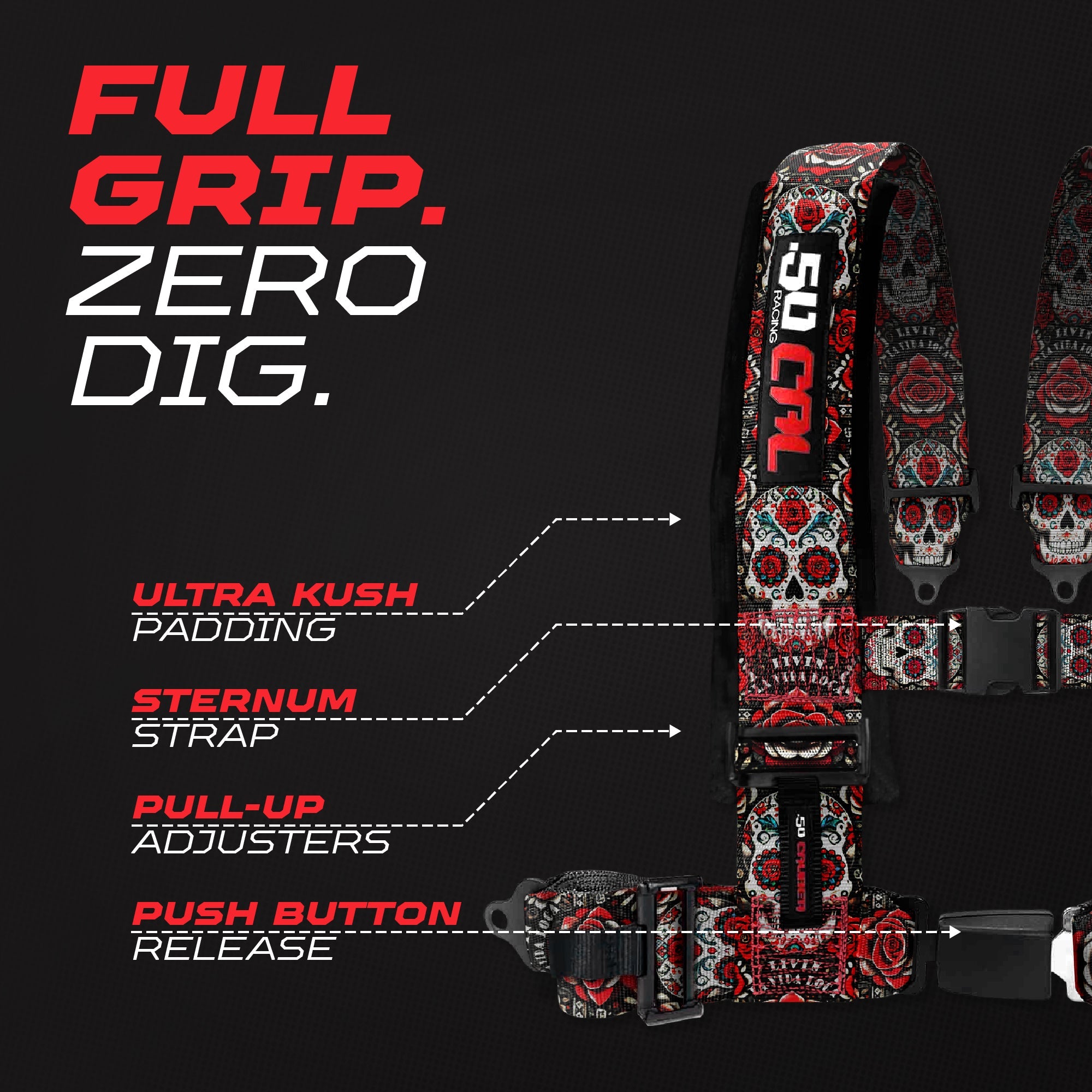 2" & 3" 4 point Harness with push button release "Elite Series"
