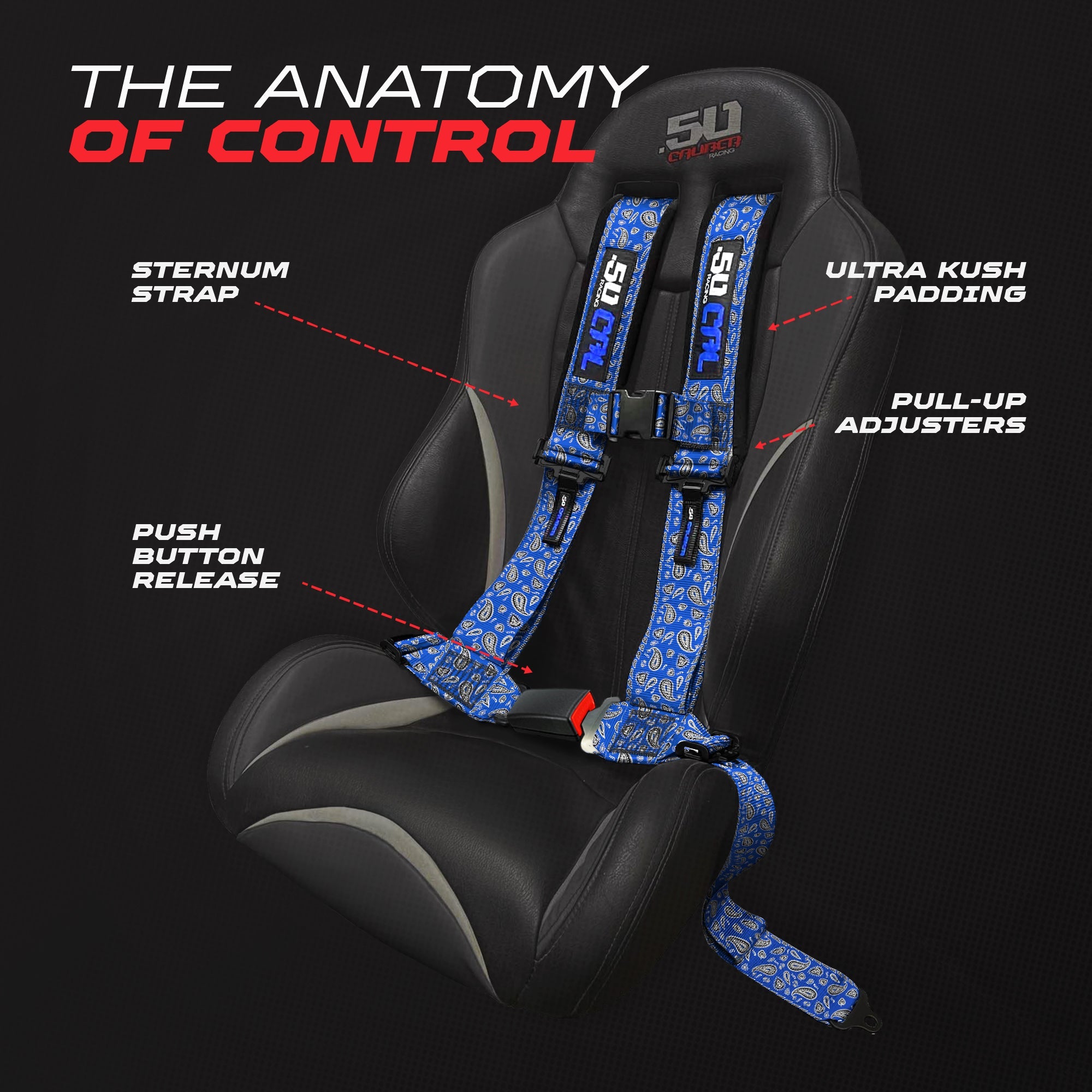 2" & 3" 4 point Harness with push button release "Elite Series"