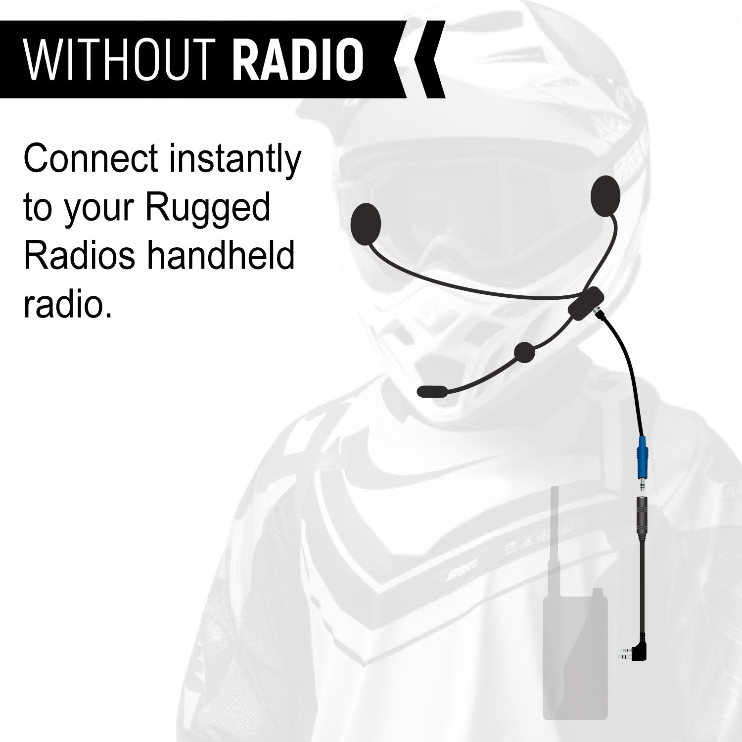 Photo of ENDURO Moto Kit - Includes Helmet Kit and Compact Harness Cable by Rugged Radios - Premium for UTVs / Side by Sides