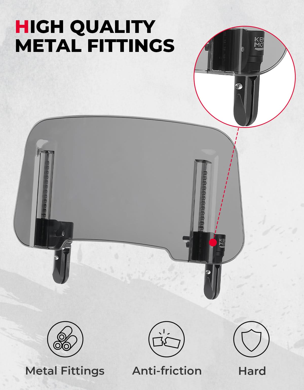 Photo of Upgraded Aluminum Metal Heightened Windshield by Kemimoto - Premium for UTVs / Side by Sides