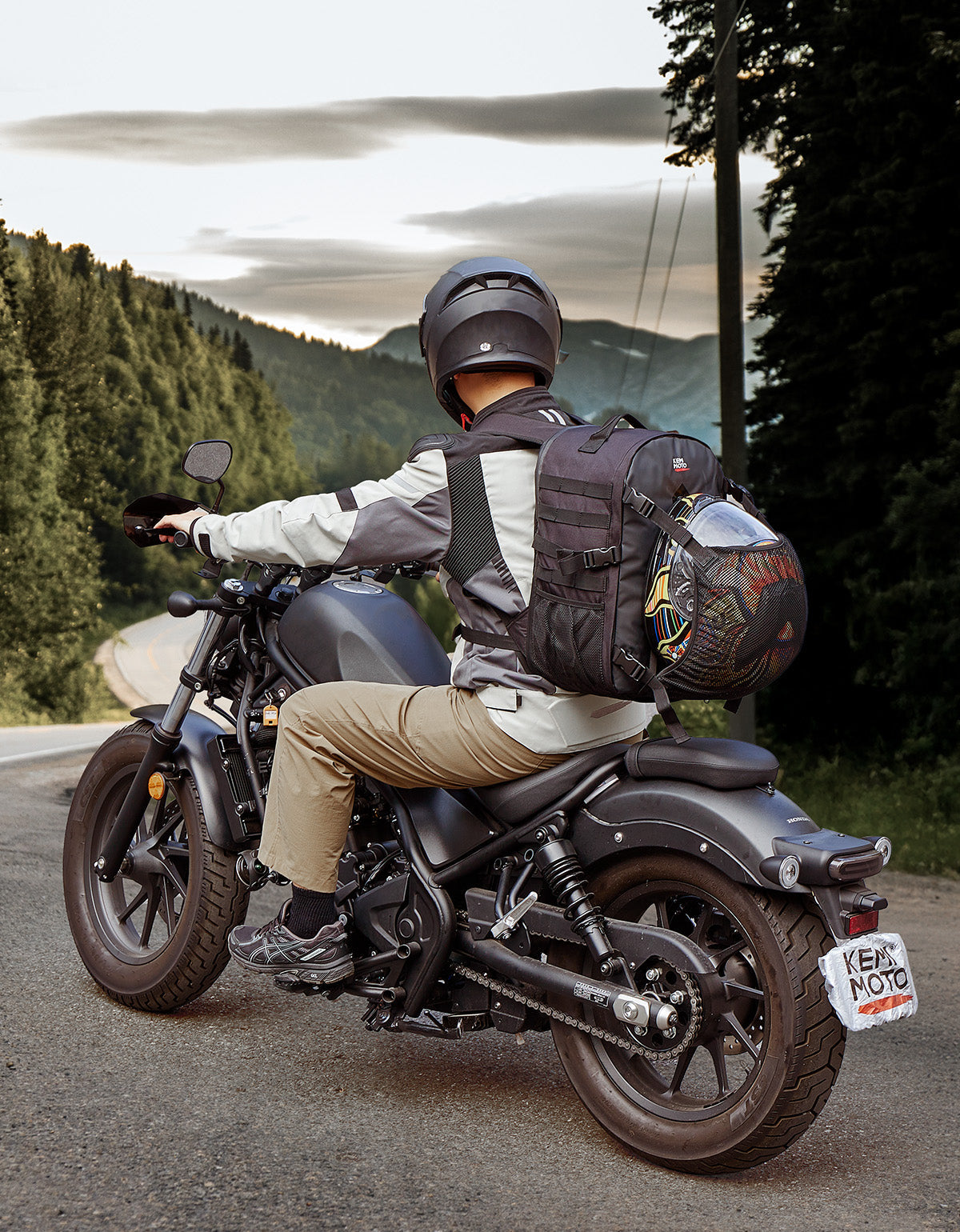 Photo of Motorcycle Helmet Backpack, 27-35L by Kemimoto - Premium for UTVs / Side by Sides