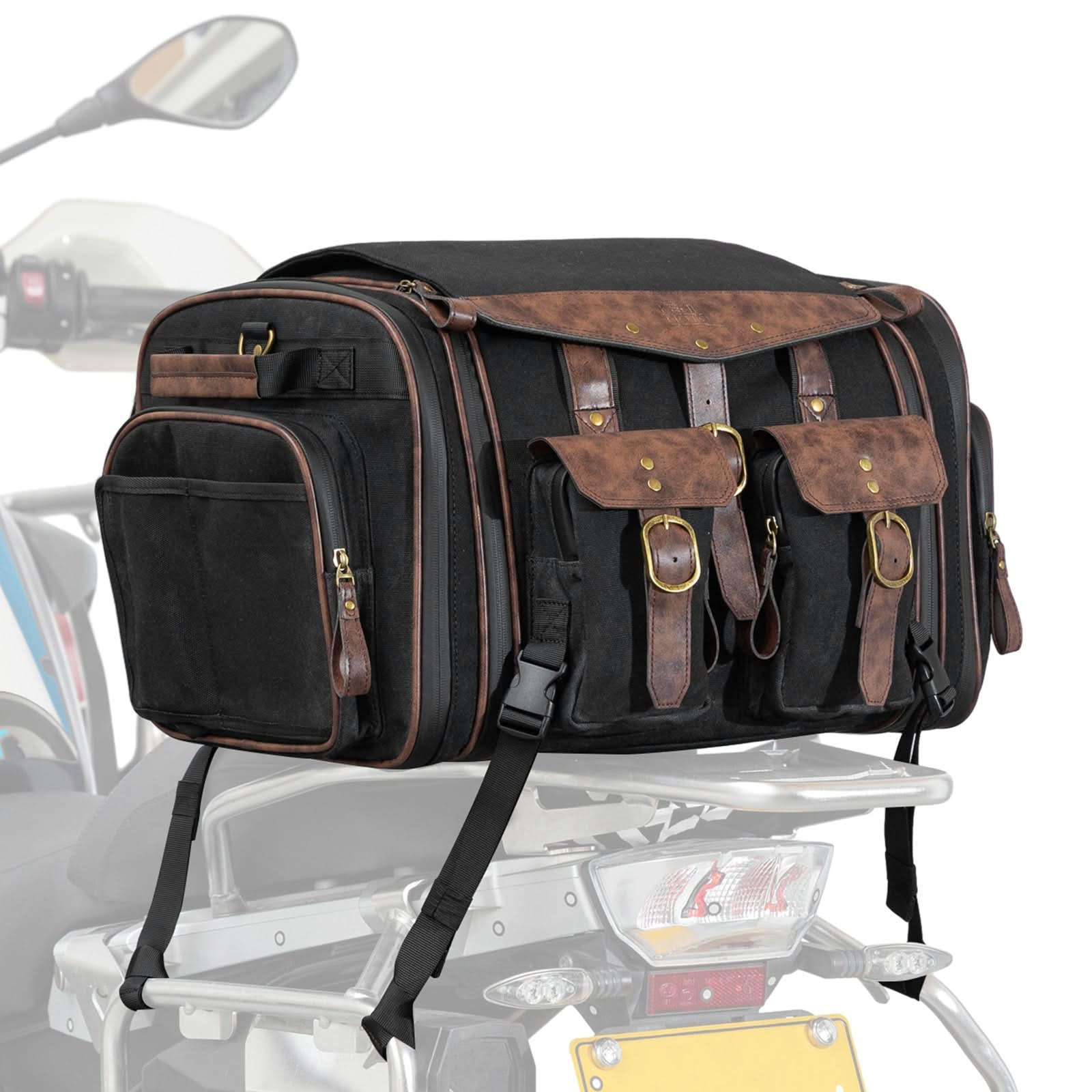 Photo of Motorcycle Tail Bag, 60L Expandable Bag Luggage by Kemimoto - Premium for UTVs / Side by Sides