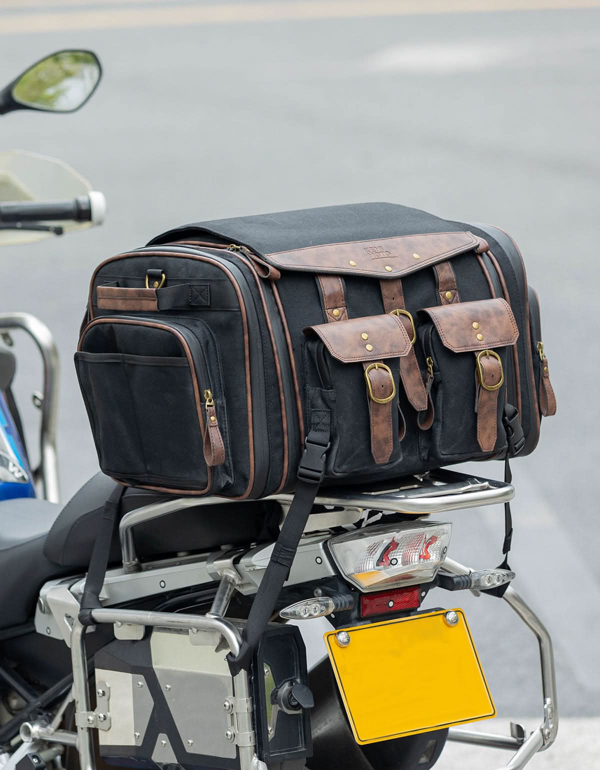 Photo of Motorcycle Tail Bag, 60L Expandable Bag Luggage by Kemimoto - Premium for UTVs / Side by Sides