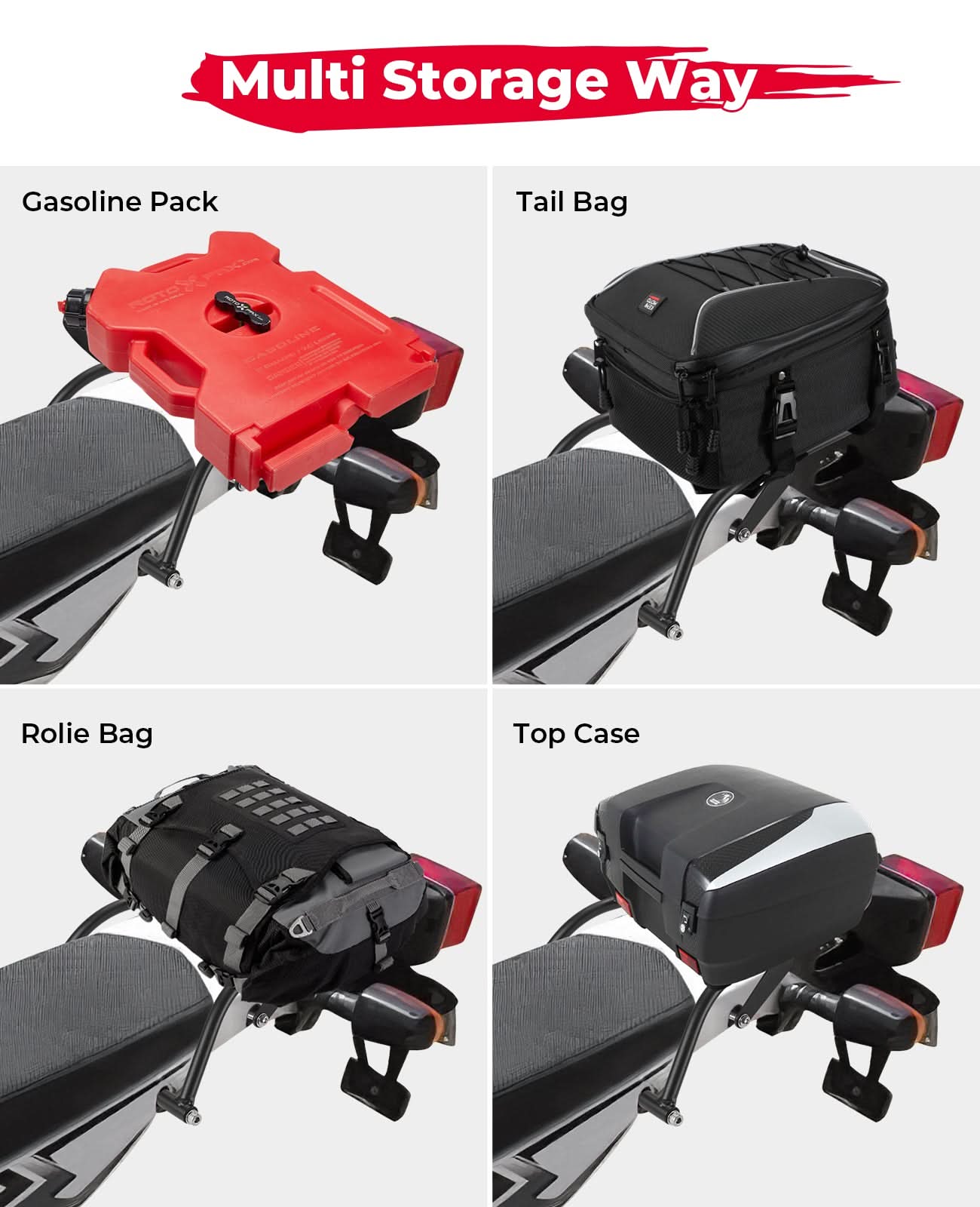 Photo of Motorcylce Rear Rack for XT250 2008-2025 by Kemimoto - Premium for UTVs / Side by Sides