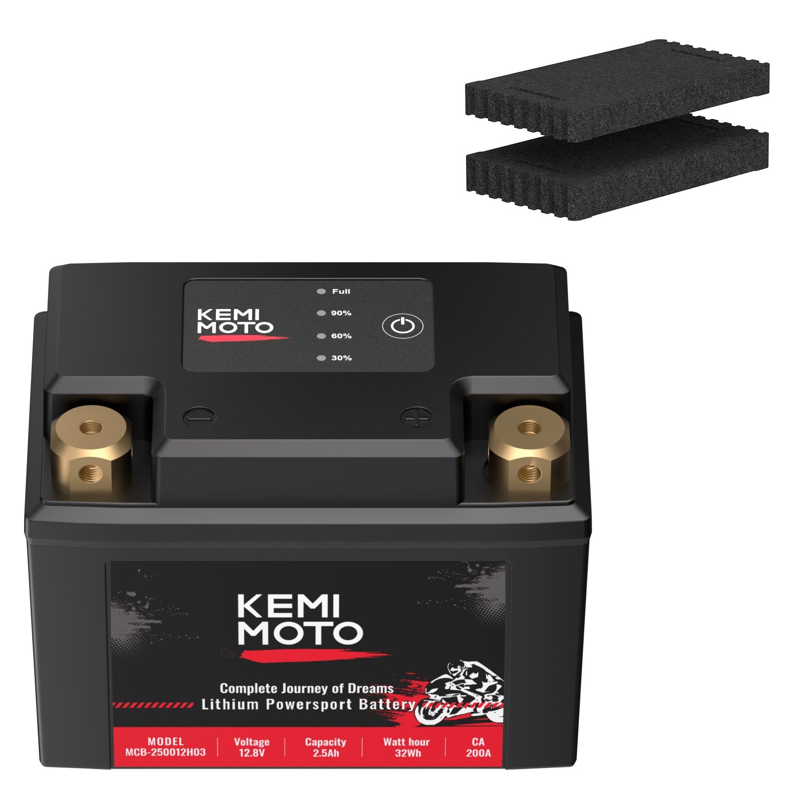 Photo of LiFePO4 12v 2.5Ah Lithium Battery for Motorcycle/ Lawn Mower /ATV/ UTV by Kemimoto - Premium for UTVs / Side by Sides