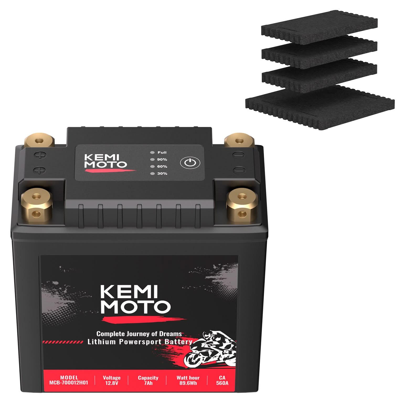 Photo of LiFePO4 12v 7Ah Lithium Battery for Motorcycle/ Lawn Mower /ATV/ UTV by Kemimoto - Premium for UTVs / Side by Sides