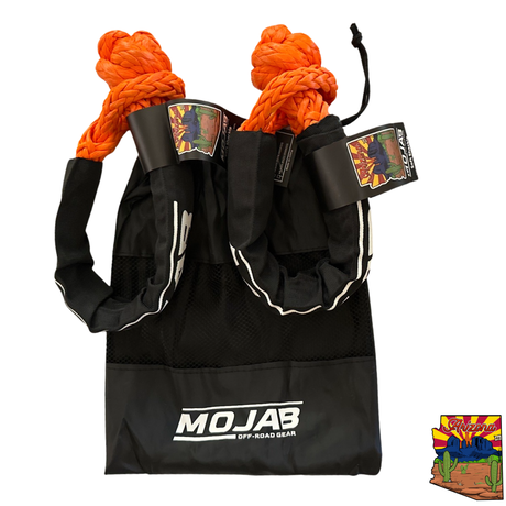Photo of Soft Shackle 1/2'' x 22'' with sleeve and bag (Set of 2 Shackles) (Lifetime Warranty) by MOJAB OFFROAD - Premium Soft Shackle for UTVs / Side by Sides