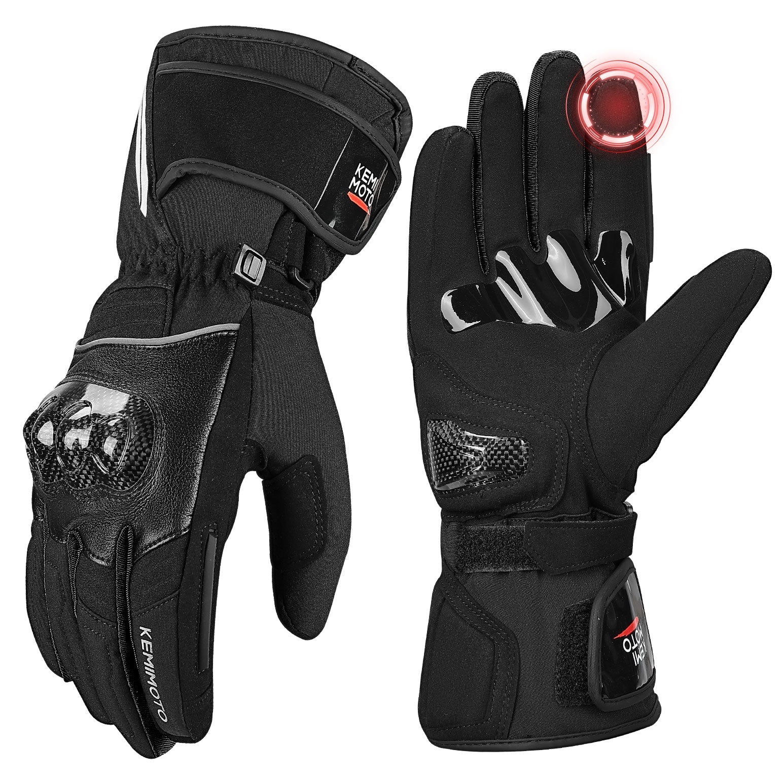 Photo of Motorcycle Winter Gloves Men Warm Touchscreen Carbon Fiber Protection by Kemimoto - Premium for UTVs / Side by Sides