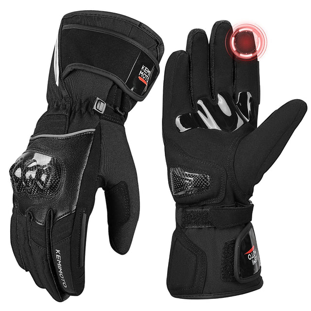 Photo of Motorcycle Winter Gloves Men Warm Touchscreen Carbon Fiber Protection by Kemimoto - Premium for UTVs / Side by Sides