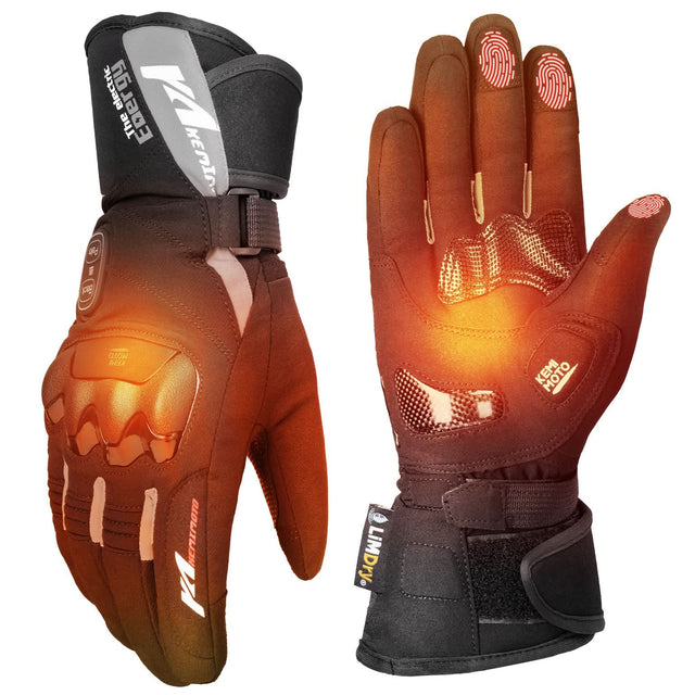 Photo of Heated Motorcycle Gloves 2025 with Protective Shields and Battery by Kemimoto - Premium for UTVs / Side by Sides