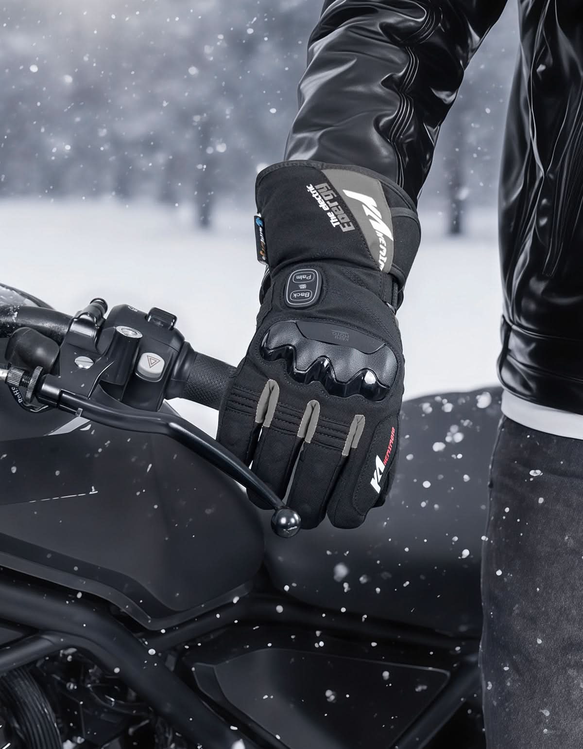 Photo of Heated Motorcycle Gloves 2025 with Protective Shields and Battery by Kemimoto - Premium for UTVs / Side by Sides