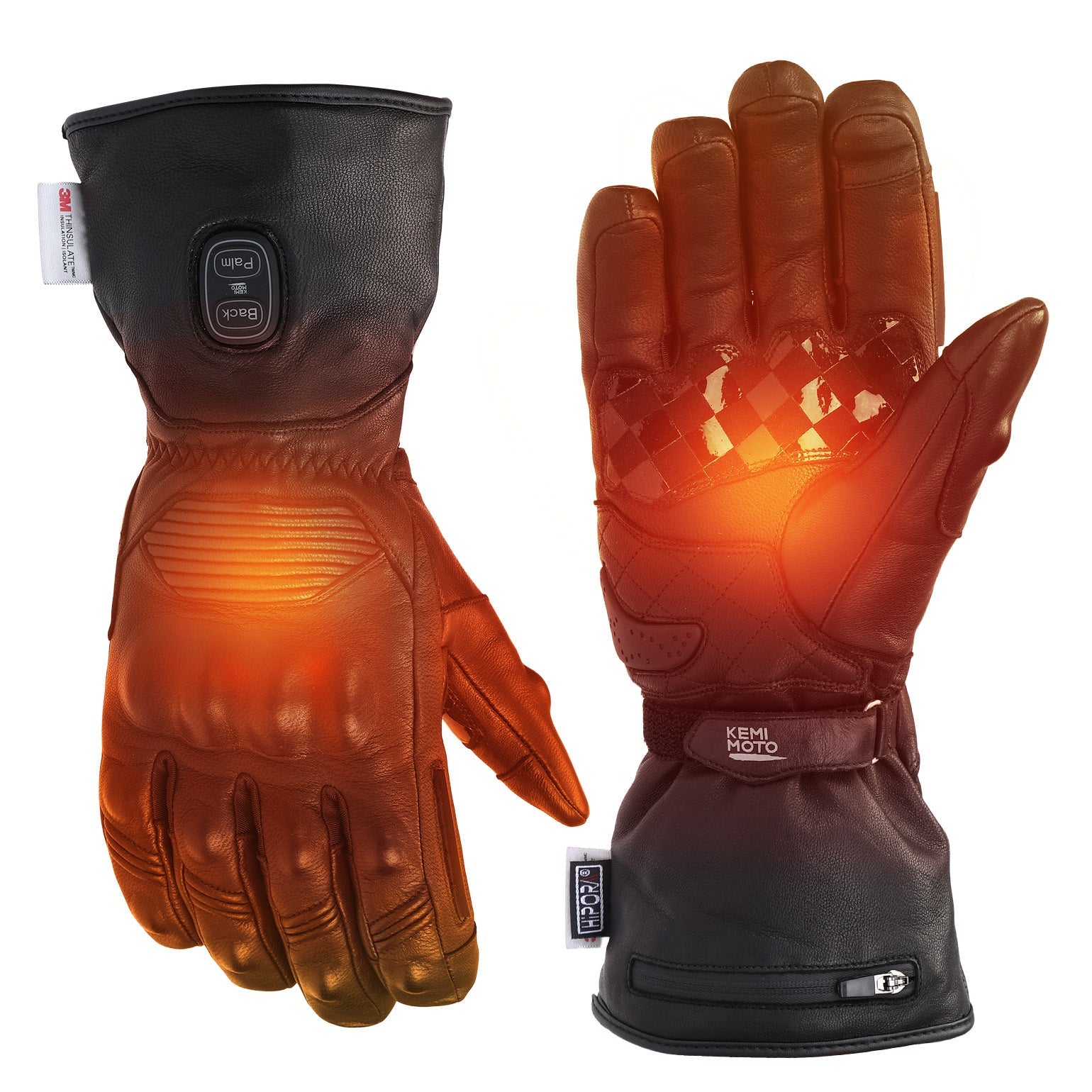 Photo of Heated Motorcycle Gloves Sheepskin 7.4V Battery Waterproof Touchscreen by Kemimoto - Premium for UTVs / Side by Sides