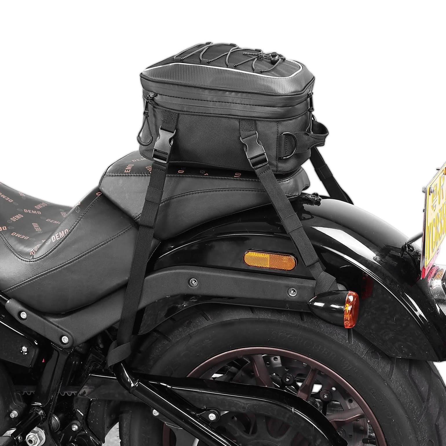 Photo of Motorcycle Tail Bag, 7-14L Expandable Motorbike Helmet Bag by Kemimoto - Premium for UTVs / Side by Sides