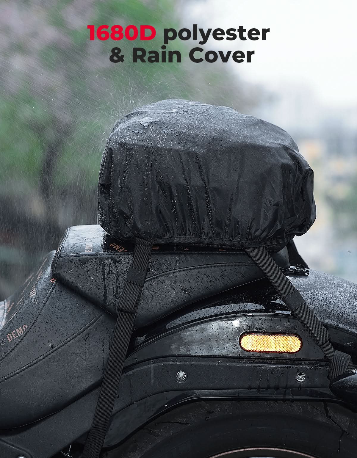 Photo of Motorcycle Tail Bag, 7-14L Expandable Motorbike Helmet Bag by Kemimoto - Premium for UTVs / Side by Sides