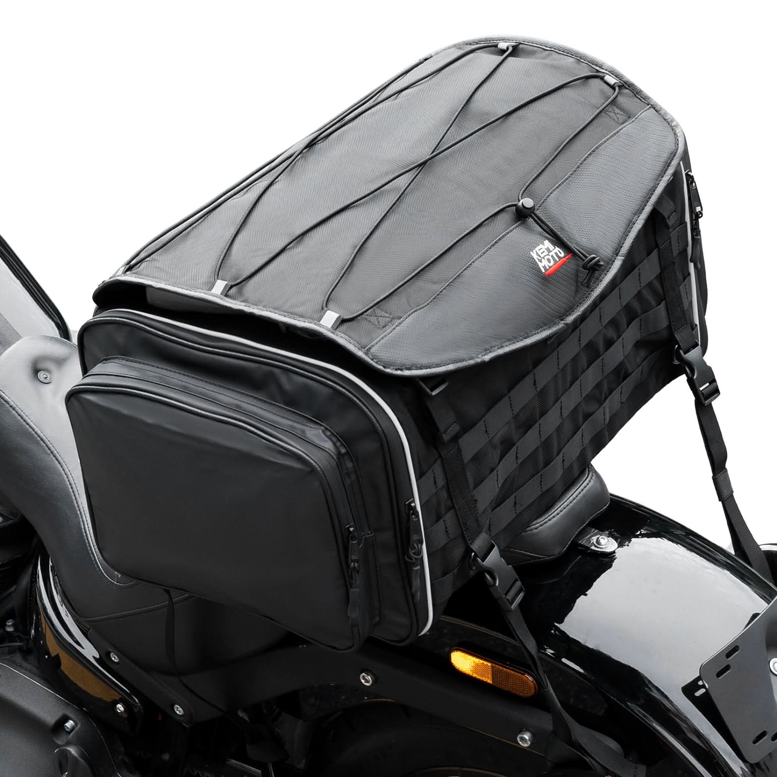 Photo of Motorcycle Tail Bag, 50L Expandable Helmet Bag Luggage Backpack by Kemimoto - Premium for UTVs / Side by Sides