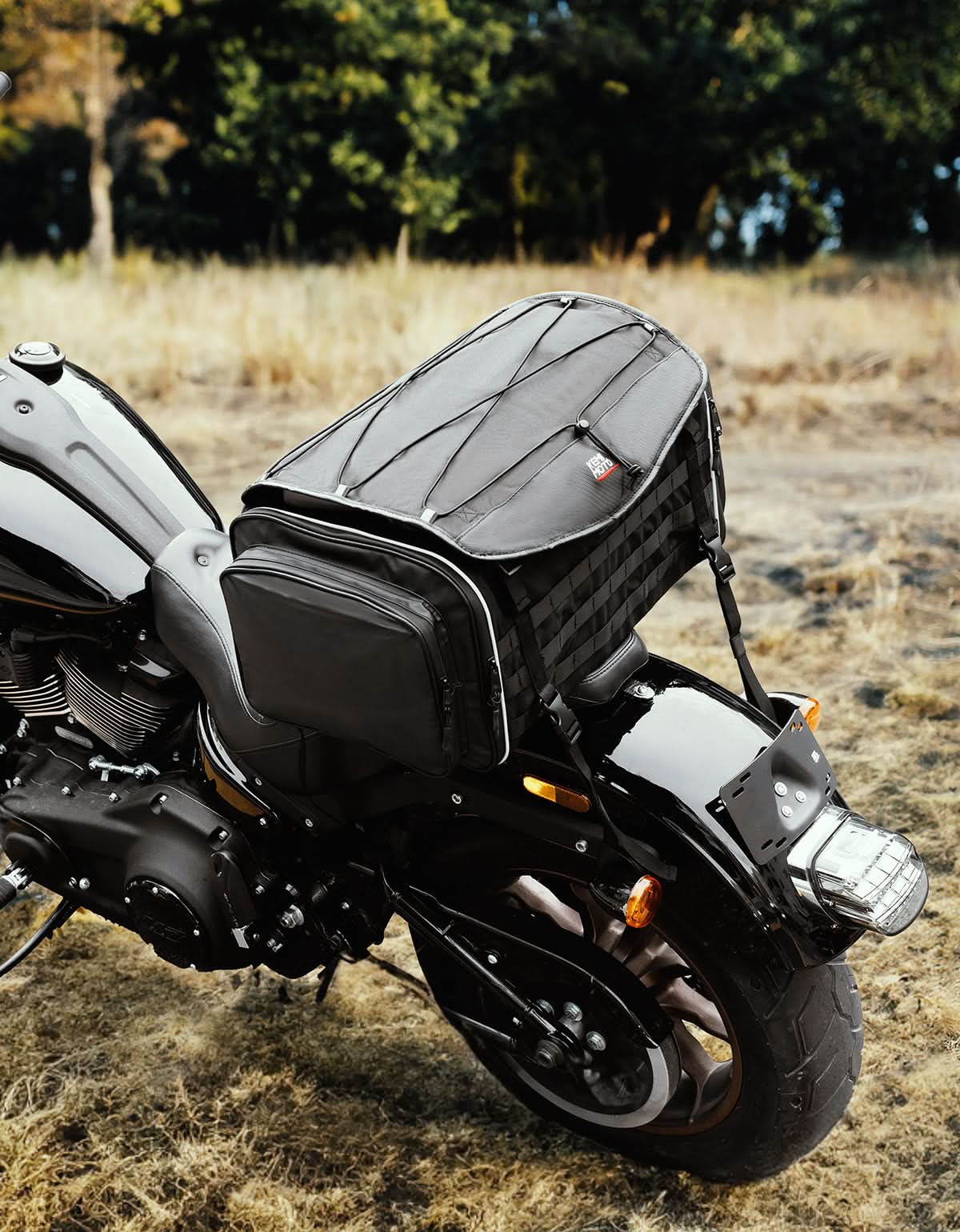 Photo of Motorcycle Tail Bag, 50L Expandable Helmet Bag Luggage Backpack by Kemimoto - Premium for UTVs / Side by Sides