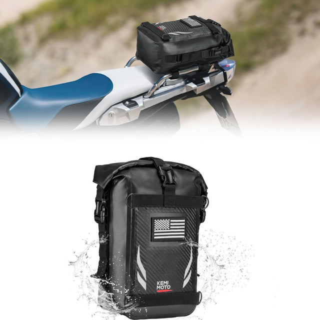 Photo of Universal Waterproof Motorcycle Tail Bag for Dirt Bike Adventure 6.5L Grey by Kemimoto - Premium for UTVs / Side by Sides