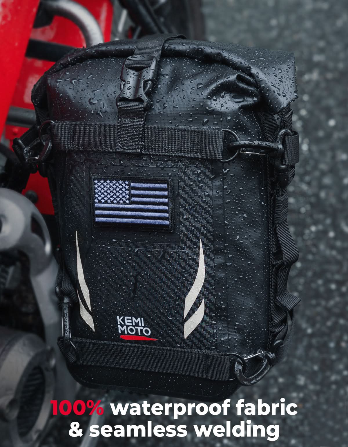 Photo of Universal Waterproof Motorcycle Tail Bag for Dirt Bike Adventure 6.5L Grey by Kemimoto - Premium for UTVs / Side by Sides