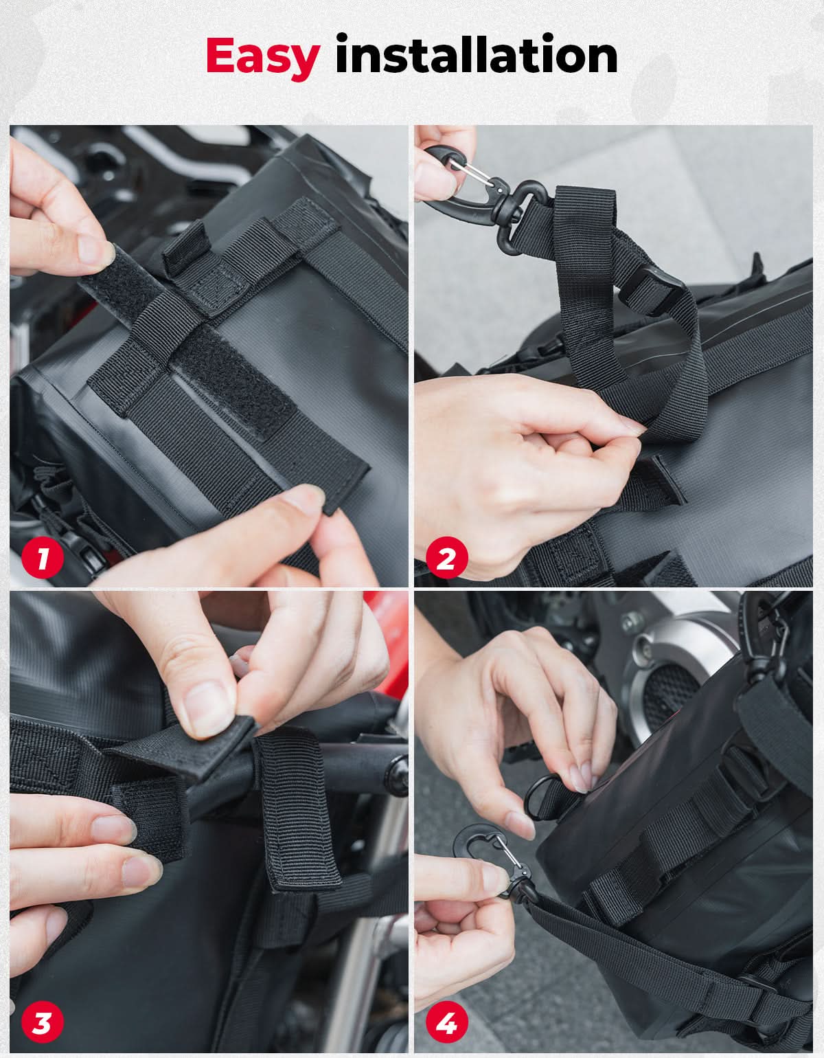 Photo of Universal Waterproof Motorcycle Tail Bag for Dirt Bike Adventure 6.5L Grey by Kemimoto - Premium for UTVs / Side by Sides