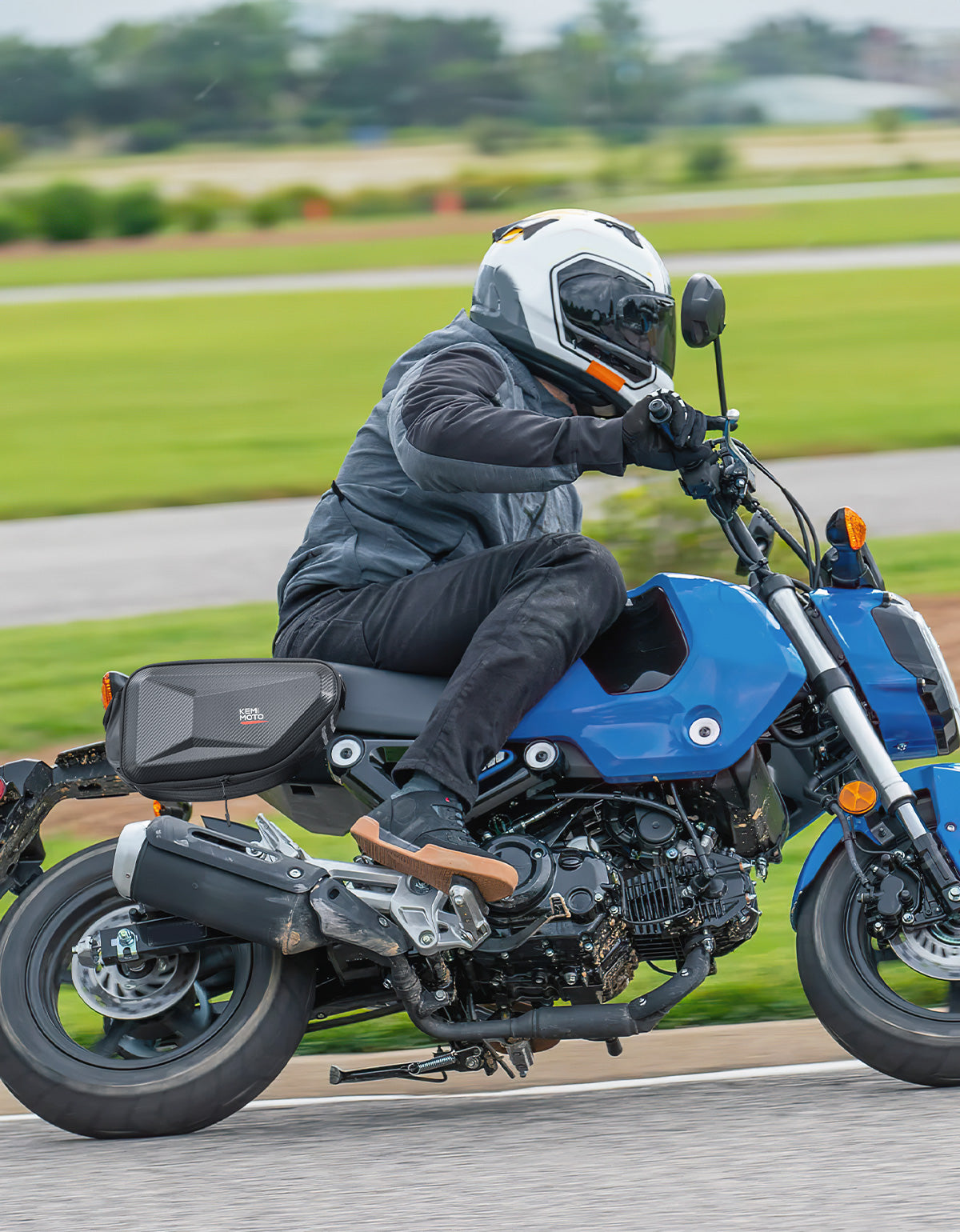 Photo of Motorcycle Hard Extendable Saddlebags for Grom Navi 2022-2025 by Kemimoto - Premium for UTVs / Side by Sides