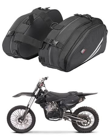 Photo of Motorcycle Saddlebags with Rain for Dirt Bike by Kemimoto - Premium for UTVs / Side by Sides