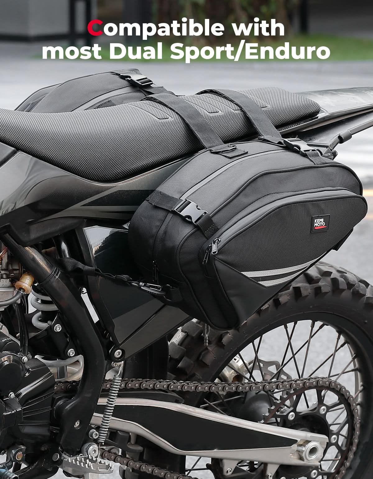 Photo of Motorcycle Saddlebags with Rain for Dirt Bike by Kemimoto - Premium for UTVs / Side by Sides