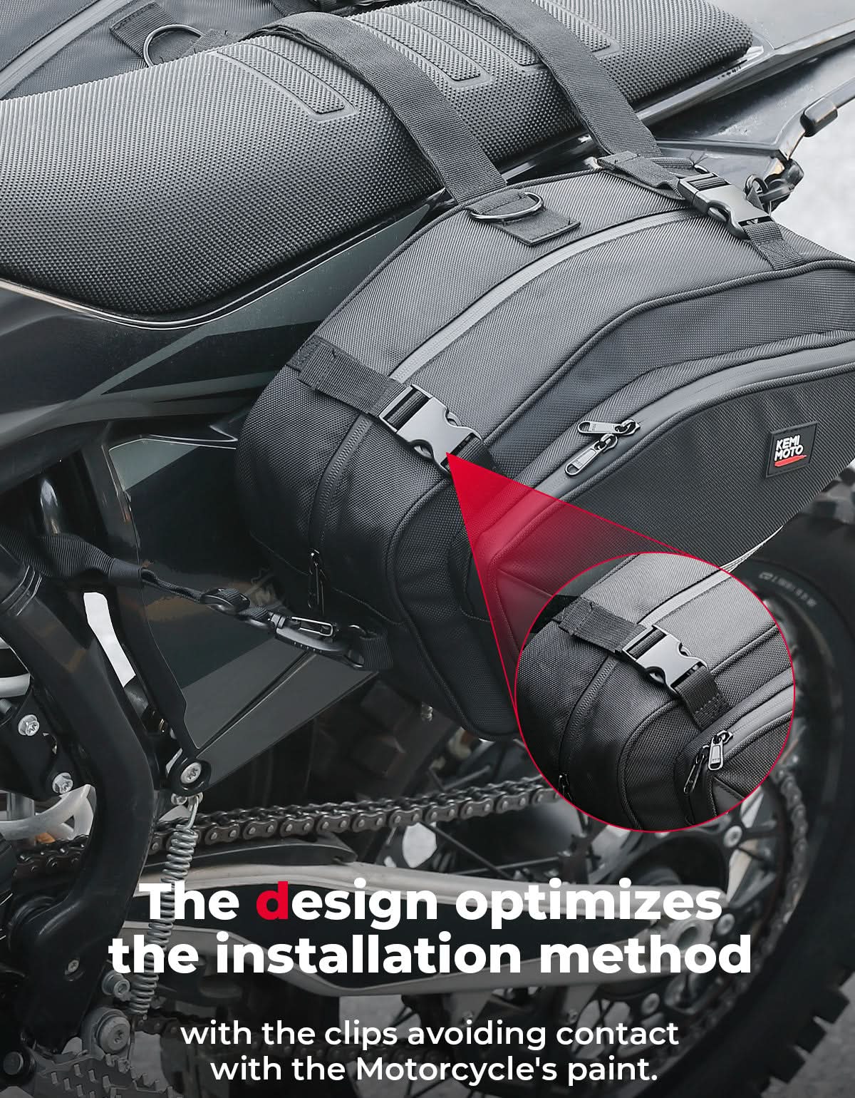 Photo of Motorcycle Saddlebags with Rain for Dirt Bike by Kemimoto - Premium for UTVs / Side by Sides