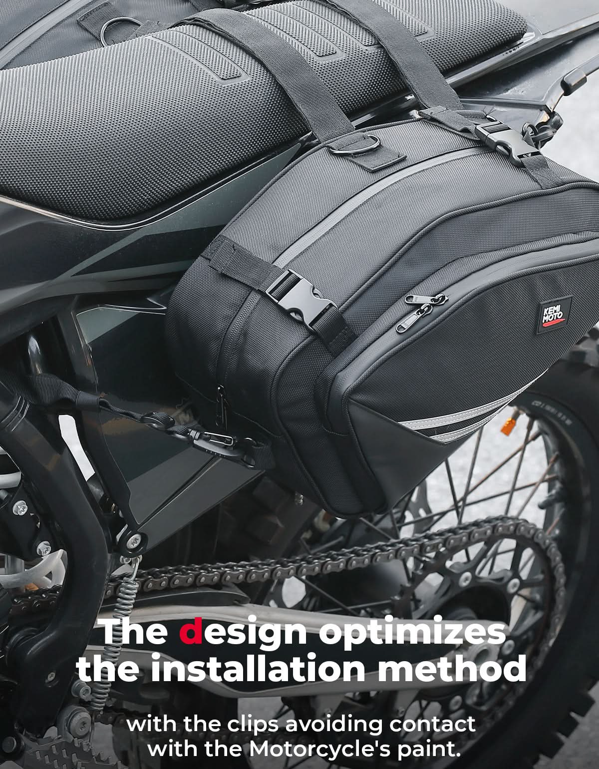 Photo of Motorcycle Saddlebags with Rain for Dirt Bike by Kemimoto - Premium for UTVs / Side by Sides