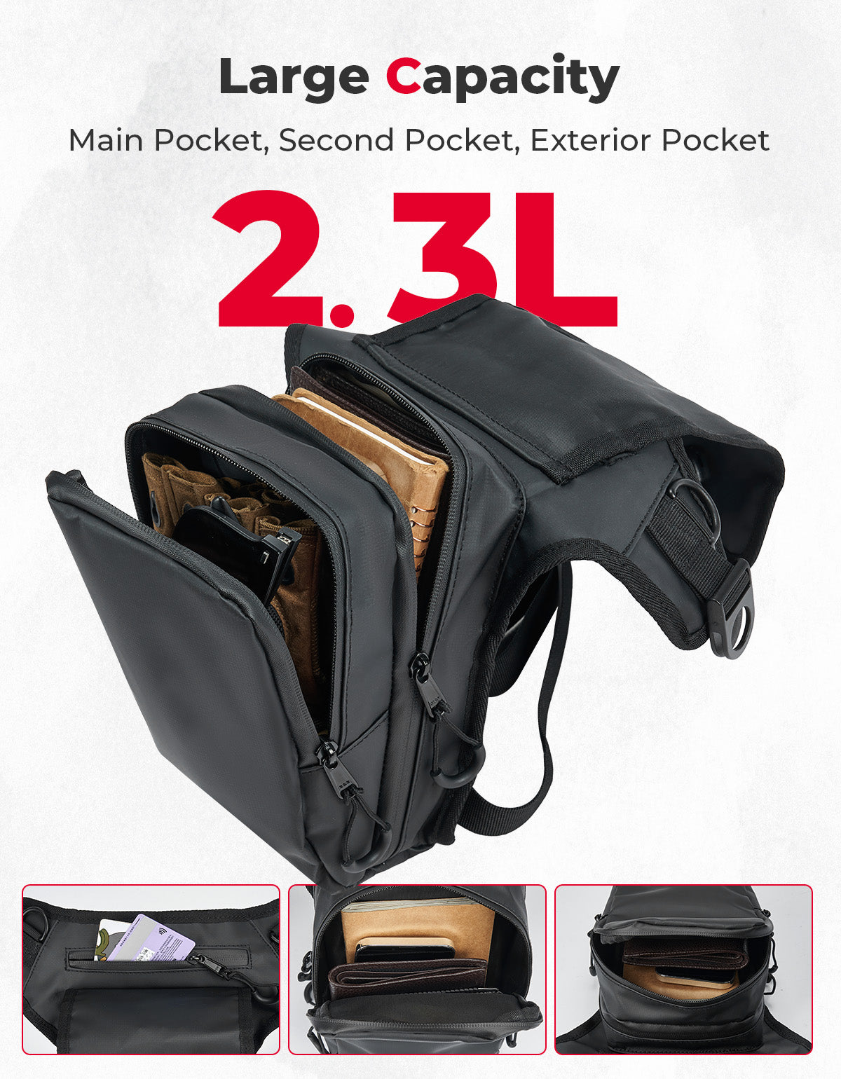 Photo of Motorcycle Leg Bag, 2.3L Capacity by Kemimoto - Premium for UTVs / Side by Sides