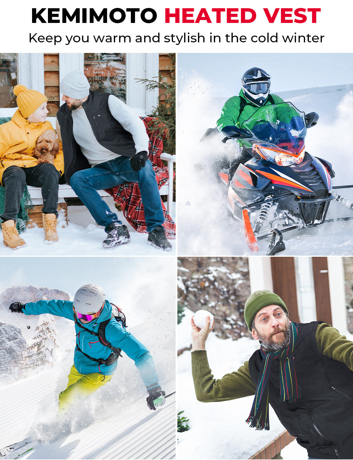 Photo of Men's Heated Vest by APP Temp Control for Skiing Hiking Hunting by Kemimoto - Premium for UTVs / Side by Sides