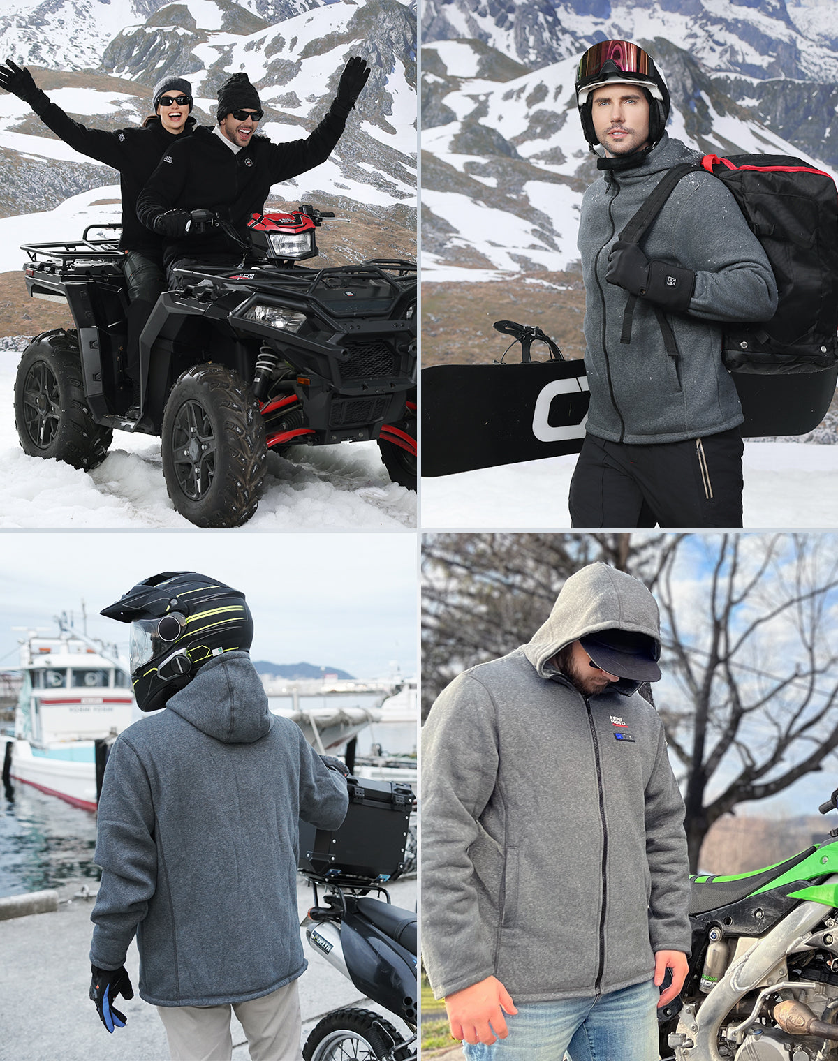 Photo of Heated Hoodie with 12V Battery Pack by Kemimoto - Premium for UTVs / Side by Sides