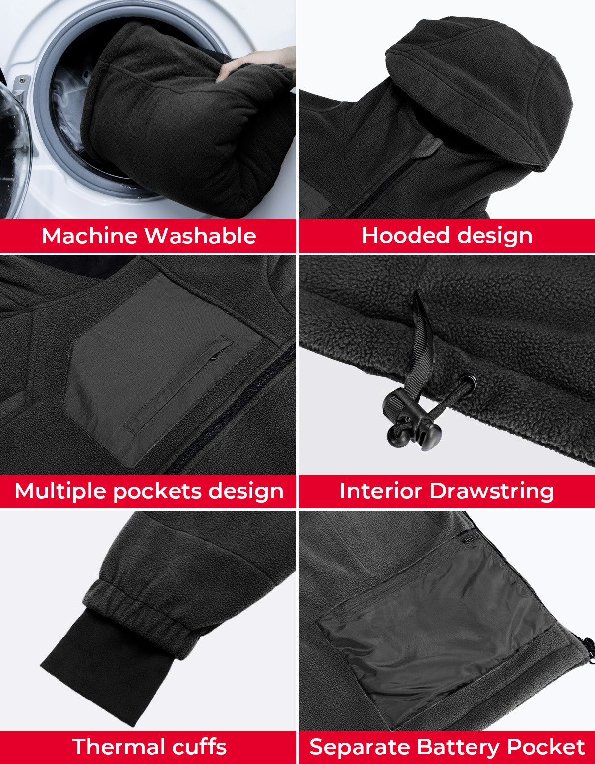 Photo of Heated Jacket with 12V 20000mAh Battery Pack by Kemimoto - Premium for UTVs / Side by Sides