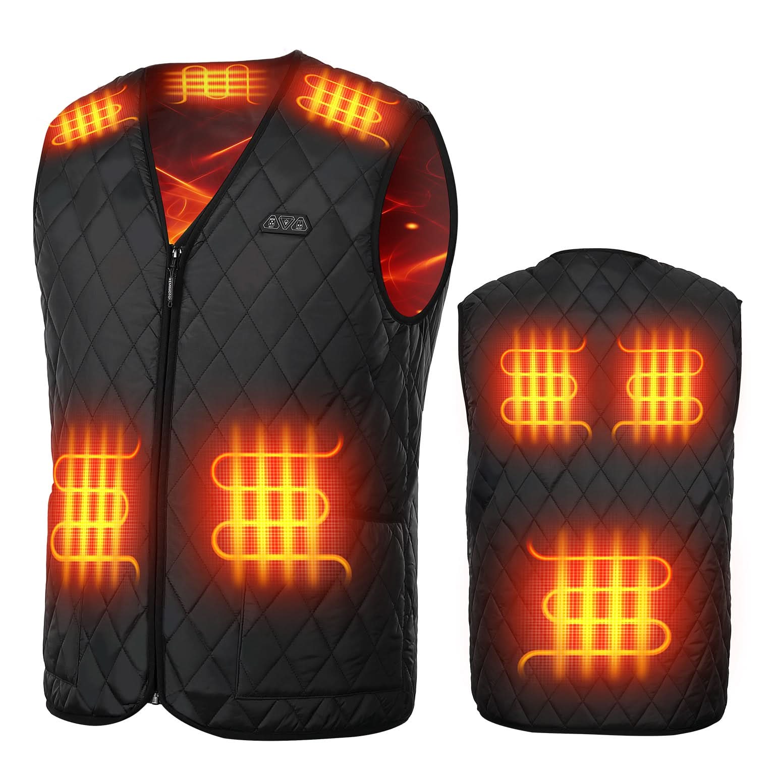 Photo of Heated Vest for Men Winter V-Neck Quilted Puffer Jacket (Batteries Not Included) by Kemimoto - Premium for UTVs / Side by Sides