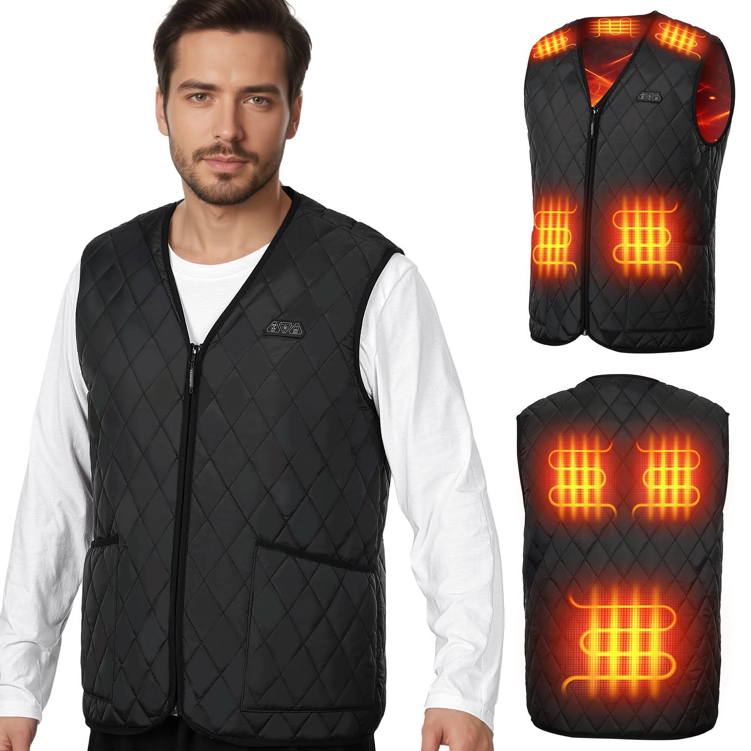Photo of Men’s Heated Vest with Battery Pack Lightweight Quilted Winter Jacket by Kemimoto - Premium for UTVs / Side by Sides