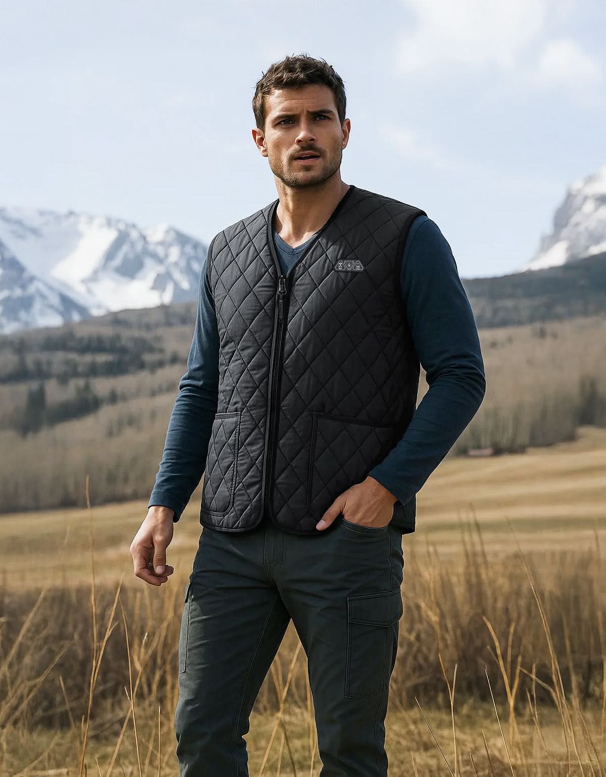Photo of Men’s Heated Vest with Battery Pack Lightweight Quilted Winter Jacket by Kemimoto - Premium for UTVs / Side by Sides