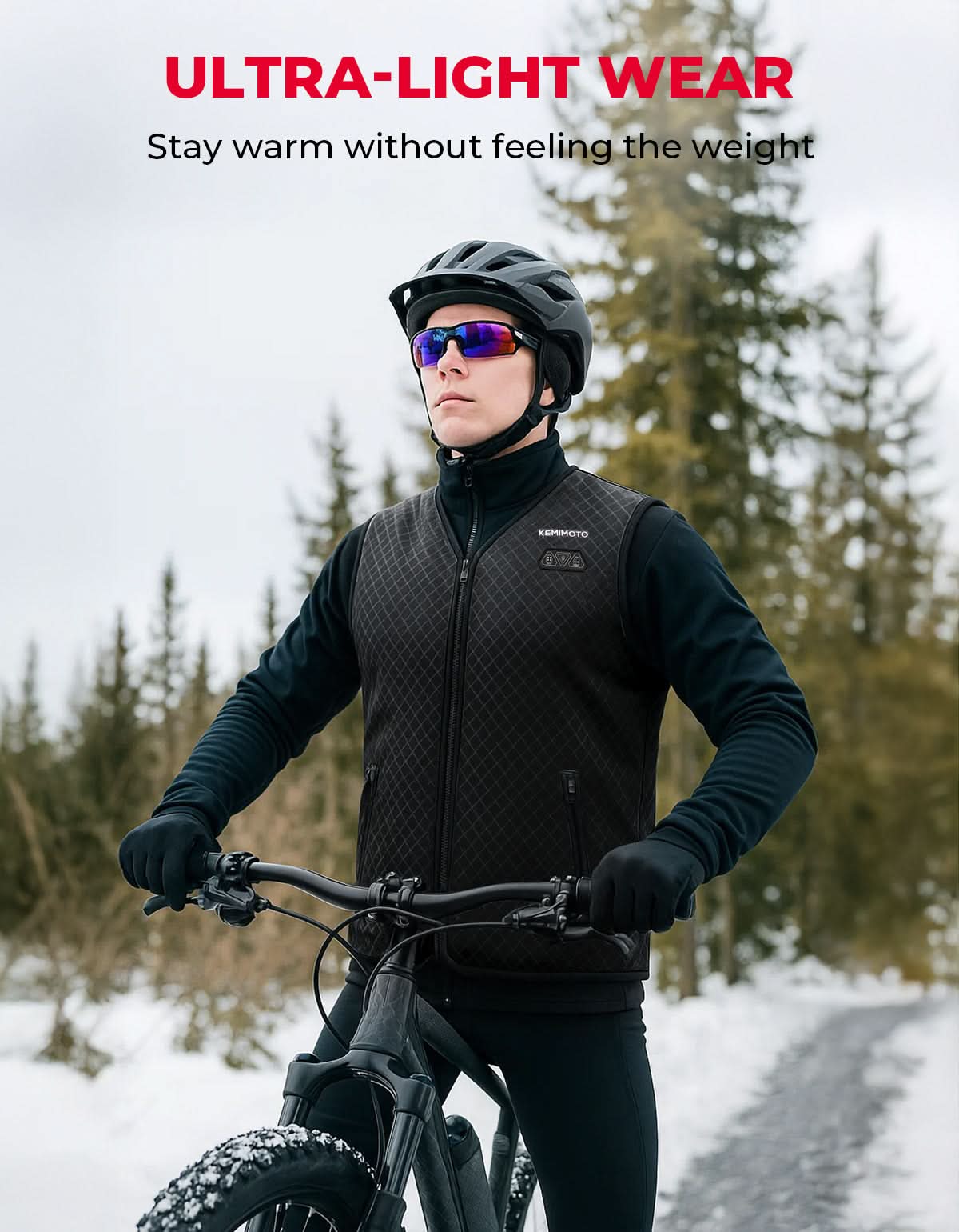 Photo of Men’s Heated Vest with Battery Pack – V-Neck, Hidden Pocket Design for Hunting & Winter Sports by Kemimoto - Premium for UTVs / Side by Sides