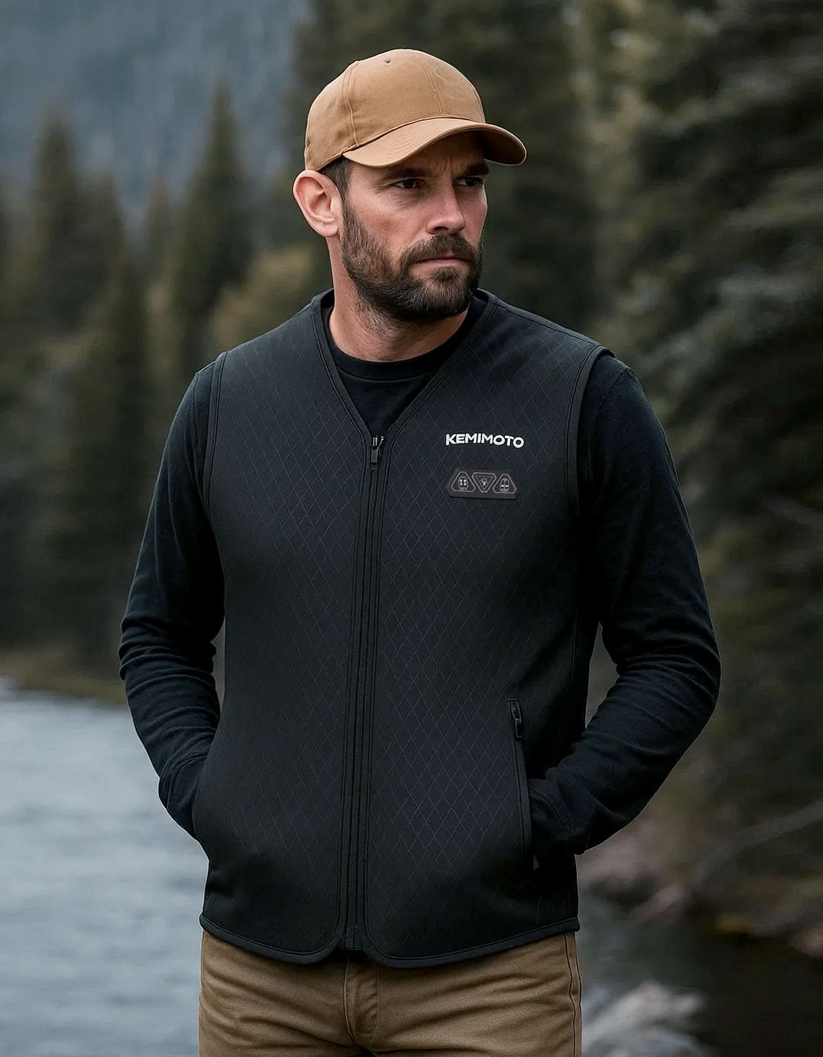 Photo of Men’s Heated Vest with Battery Pack – V-Neck, Hidden Pocket Design for Hunting & Winter Sports by Kemimoto - Premium for UTVs / Side by Sides