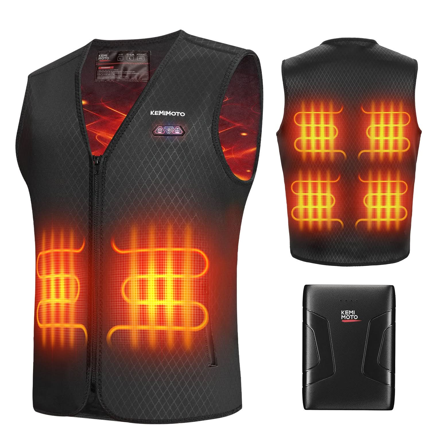 Photo of Men’s Heated Vest with Battery Pack – V-Neck, Hidden Pocket Design for Hunting & Winter Sports by Kemimoto - Premium for UTVs / Side by Sides