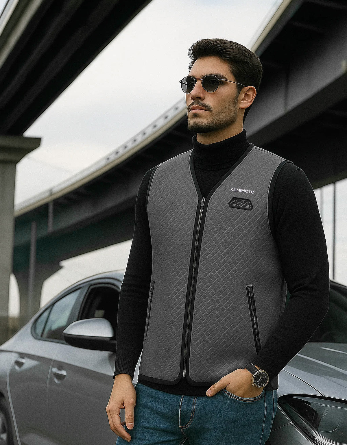 Photo of Men’s Heated Vest – Electric Warming Vest for Hunting & Winter Sports (No Battery) by Kemimoto - Premium for UTVs / Side by Sides