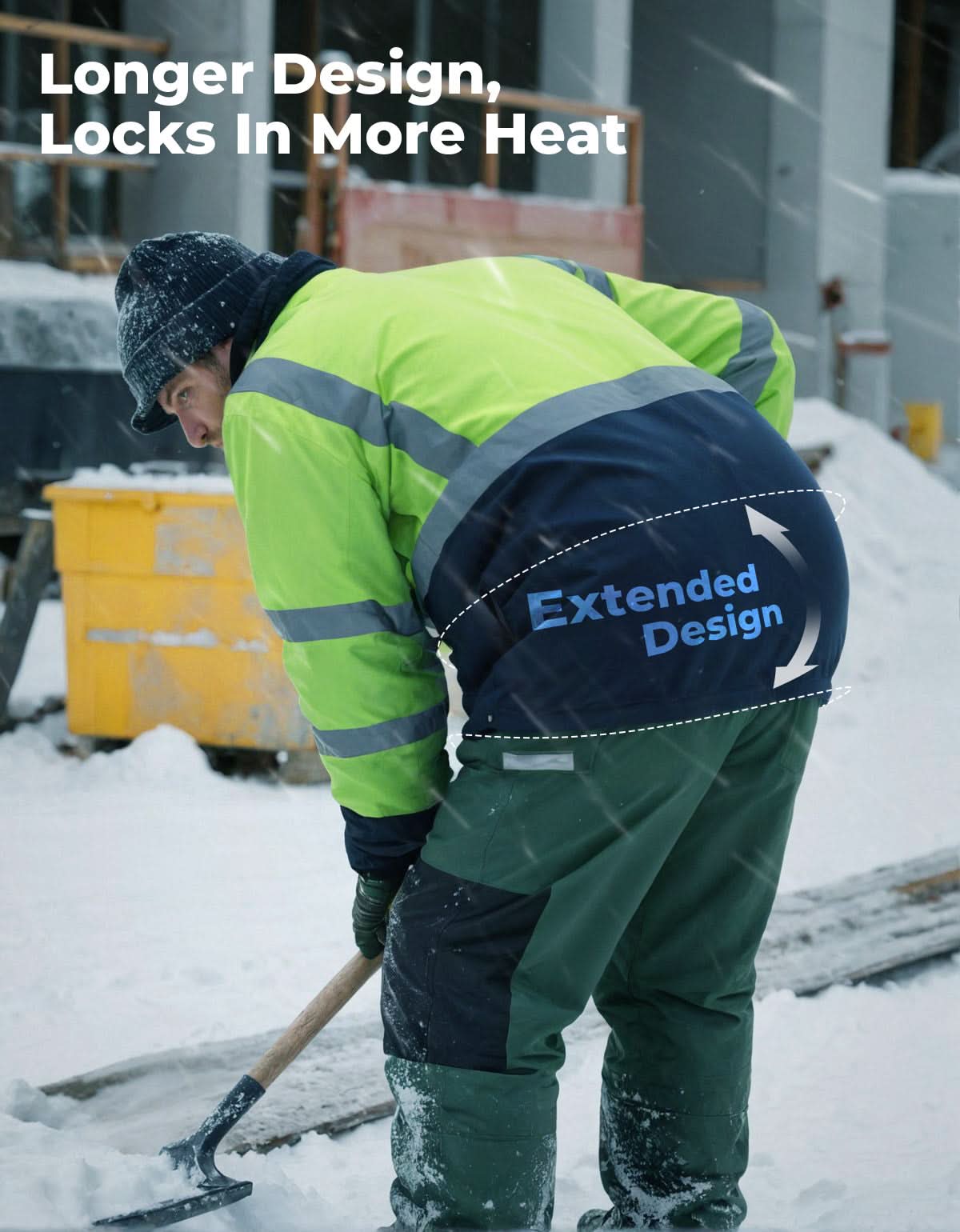 Photo of Men’s Heated Safety Jacket with Battery Waterproof High Vis Winter Workwear by Kemimoto - Premium for UTVs / Side by Sides